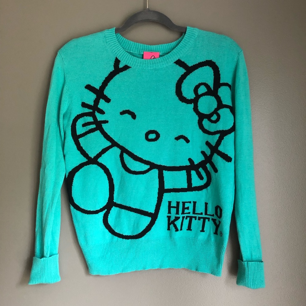 Teal Hello Kitty sweater